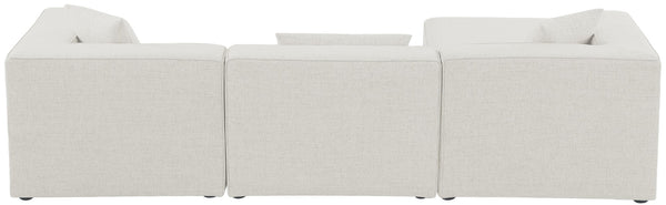 Cube Linen Textured Fabric / Engineered Wood / Foam Contemporary Cream Durable Linen Textured Modular Sectional - 108" W x 72" D x 26" H