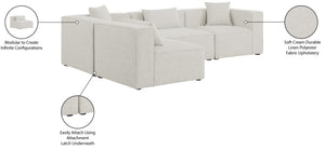 Cube Linen Textured Fabric / Engineered Wood / Foam Contemporary Cream Durable Linen Textured Modular Sectional - 108" W x 72" D x 26" H
