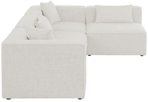 Cube Linen Textured Fabric / Engineered Wood / Foam Contemporary Cream Durable Linen Textured Modular Sectional - 108" W x 72" D x 26" H