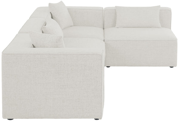 Cube Linen Textured Fabric / Engineered Wood / Foam Contemporary Cream Durable Linen Textured Modular Sectional - 108" W x 72" D x 26" H