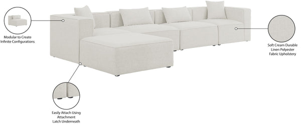 Cube Linen Textured Fabric / Engineered Wood / Foam Contemporary Cream Durable Linen Textured Modular Sectional - 144" W x 72" D x 26" H