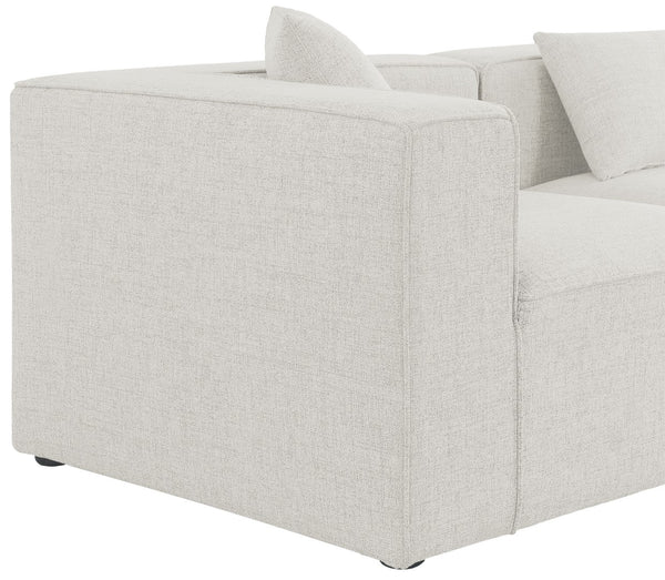 Cube Linen Textured Fabric / Engineered Wood / Foam Contemporary Cream Durable Linen Textured Modular Sectional - 144" W x 72" D x 26" H