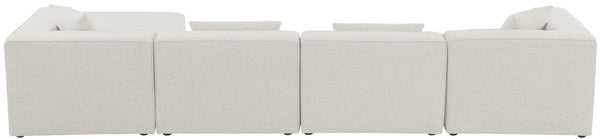 Cube Linen Textured Fabric / Engineered Wood / Foam Contemporary Cream Durable Linen Textured Modular Sectional - 144" W x 72" D x 26" H