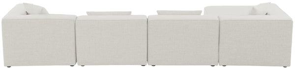 Cube Linen Textured Fabric / Engineered Wood / Foam Contemporary Cream Durable Linen Textured Modular Sectional - 144" W x 72" D x 26" H