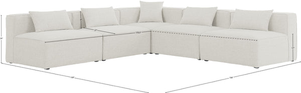 Cube Linen Textured Fabric / Engineered Wood / Foam Contemporary Cream Durable Linen Textured Modular Sectional - 108" W x 108" D x 26" H