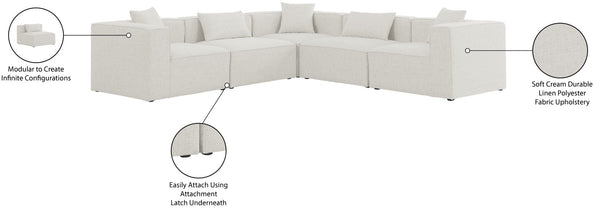 Cube Linen Textured Fabric / Engineered Wood / Foam Contemporary Cream Durable Linen Textured Modular Sectional - 108" W x 108" D x 26" H