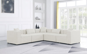 Cube Linen Textured Fabric / Engineered Wood / Foam Contemporary Cream Durable Linen Textured Modular Sectional - 108" W x 108" D x 26" H
