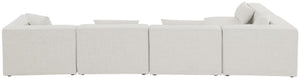 Cube Linen Textured Fabric / Engineered Wood / Foam Contemporary Cream Durable Linen Textured Modular Sectional - 144" W x 72" D x 26" H