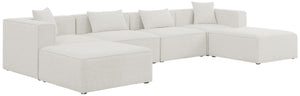 Cube Linen Textured Fabric / Engineered Wood / Foam Contemporary Cream Durable Linen Textured Modular Sectional - 144" W x 72" D x 26" H
