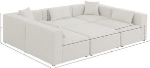 Cube Linen Textured Fabric / Engineered Wood / Foam Contemporary Cream Durable Linen Textured Modular Sectional - 108" W x 72" D x 26" H