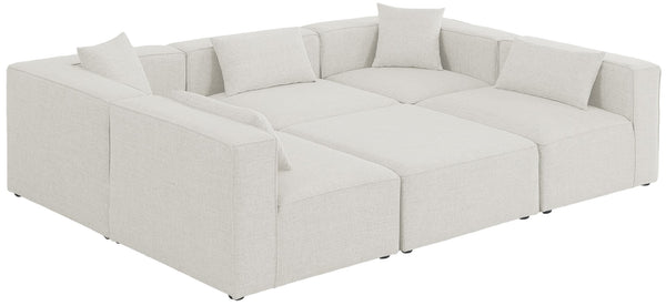 Cube Linen Textured Fabric / Engineered Wood / Foam Contemporary Cream Durable Linen Textured Modular Sectional - 108" W x 72" D x 26" H