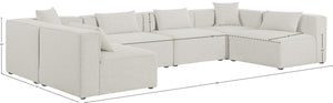 Cube Linen Textured Fabric / Engineered Wood / Foam Contemporary Cream Durable Linen Textured Modular Sectional - 144" W x 72" D x 26" H