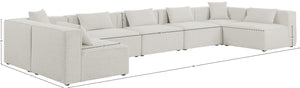Cube Linen Textured Fabric / Engineered Wood / Foam Contemporary Cream Durable Linen Textured Modular Sectional - 180" W x 72" D x 26" H