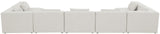 Cube Linen Textured Fabric / Engineered Wood / Foam Contemporary Cream Durable Linen Textured Modular Sectional - 180" W x 72" D x 26" H