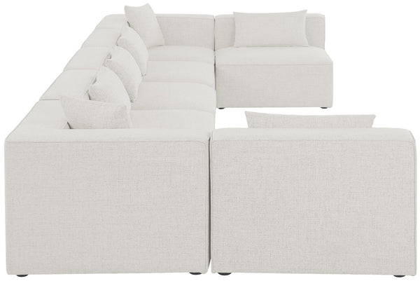 Cube Linen Textured Fabric / Engineered Wood / Foam Contemporary Cream Durable Linen Textured Modular Sectional - 180" W x 72" D x 26" H