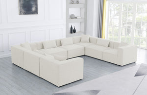 Cube Linen Textured Fabric / Engineered Wood / Foam Contemporary Cream Durable Linen Textured Modular Sectional - 144" W x 108" D x 26" H