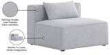 Cube Linen Textured Fabric / Engineered Wood / Foam Contemporary Grey Durable Linen Textured Armless - 36" W x 36" D x 26" H