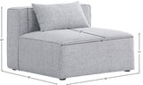 Cube Linen Textured Fabric / Engineered Wood / Foam Contemporary Grey Durable Linen Textured Armless - 36" W x 36" D x 26" H