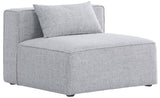 Cube Linen Textured Fabric / Engineered Wood / Foam Contemporary Grey Durable Linen Textured Armless - 36" W x 36" D x 26" H