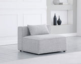 Cube Linen Textured Fabric / Engineered Wood / Foam Contemporary Grey Durable Linen Textured Armless - 36" W x 36" D x 26" H