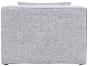 Cube Linen Textured Fabric / Engineered Wood / Foam Contemporary Grey Durable Linen Textured Armless - 36" W x 36" D x 26" H