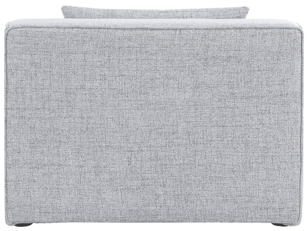Cube Linen Textured Fabric / Engineered Wood / Foam Contemporary Grey Durable Linen Textured Armless - 36" W x 36" D x 26" H