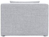 Cube Linen Textured Fabric / Engineered Wood / Foam Contemporary Grey Durable Linen Textured Armless - 36" W x 36" D x 26" H