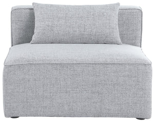 Cube Linen Textured Fabric / Engineered Wood / Foam Contemporary Grey Durable Linen Textured Armless - 36" W x 36" D x 26" H