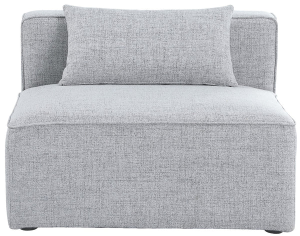 Cube Linen Textured Fabric / Engineered Wood / Foam Contemporary Grey Durable Linen Textured Armless - 36" W x 36" D x 26" H