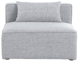 Cube Linen Textured Fabric / Engineered Wood / Foam Contemporary Grey Durable Linen Textured Armless - 36" W x 36" D x 26" H