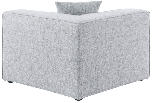 Cube Linen Textured Fabric / Engineered Wood / Foam Contemporary Grey Durable Linen Textured Corner - 36" W x 36" D x 26" H