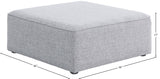 Cube Linen Textured Fabric / Engineered Wood / Foam Contemporary Grey Durable Linen Textured Ottoman - 36" W x 36" D x 17" H