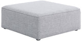 Cube Linen Textured Fabric / Engineered Wood / Foam Contemporary Grey Durable Linen Textured Ottoman - 36" W x 36" D x 17" H