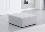 Cube Linen Textured Fabric / Engineered Wood / Foam Contemporary Grey Durable Linen Textured Ottoman - 36" W x 36" D x 17" H