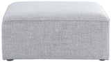 Cube Linen Textured Fabric / Engineered Wood / Foam Contemporary Grey Durable Linen Textured Ottoman - 36" W x 36" D x 17" H