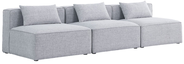 Cube Linen Textured Fabric / Engineered Wood / Foam Contemporary Grey Durable Linen Textured Modular Sofa - 108" W x 36" D x 26" H
