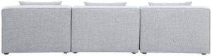 Cube Linen Textured Fabric / Engineered Wood / Foam Contemporary Grey Durable Linen Textured Modular Sofa - 108" W x 36" D x 26" H