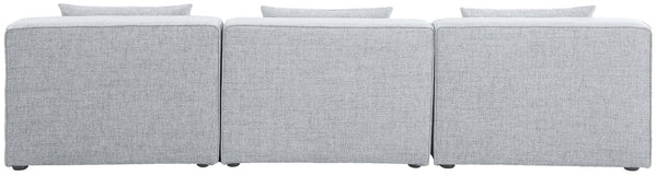 Cube Linen Textured Fabric / Engineered Wood / Foam Contemporary Grey Durable Linen Textured Modular Sofa - 108" W x 36" D x 26" H