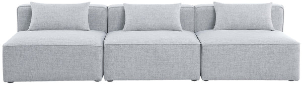 Cube Linen Textured Fabric / Engineered Wood / Foam Contemporary Grey Durable Linen Textured Modular Sofa - 108" W x 36" D x 26" H