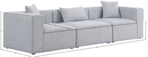 Cube Linen Textured Fabric / Engineered Wood / Foam Contemporary Grey Durable Linen Textured Modular Sofa - 108" W x 36" D x 26" H