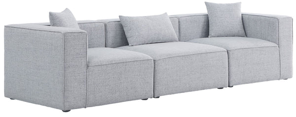 Cube Linen Textured Fabric / Engineered Wood / Foam Contemporary Grey Durable Linen Textured Modular Sofa - 108" W x 36" D x 26" H