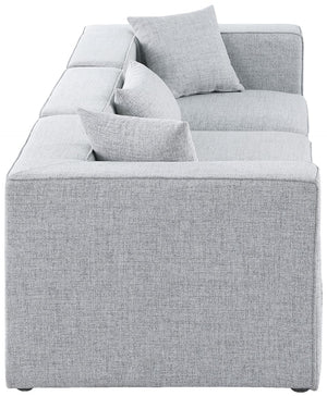 Cube Linen Textured Fabric / Engineered Wood / Foam Contemporary Grey Durable Linen Textured Modular Sofa - 108" W x 36" D x 26" H