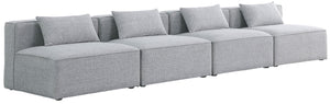 Cube Linen Textured Fabric / Engineered Wood / Foam Contemporary Grey Durable Linen Textured Modular Sofa - 144" W x 36" D x 26" H