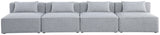 Cube Linen Textured Fabric / Engineered Wood / Foam Contemporary Grey Durable Linen Textured Modular Sofa - 144" W x 36" D x 26" H