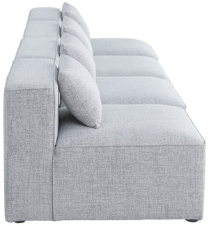 Cube Linen Textured Fabric / Engineered Wood / Foam Contemporary Grey Durable Linen Textured Modular Sofa - 144" W x 36" D x 26" H