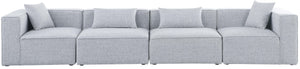 Cube Linen Textured Fabric / Engineered Wood / Foam Contemporary Grey Durable Linen Textured Modular Sofa - 144" W x 36" D x 26" H