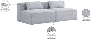 Cube Linen Textured Fabric / Engineered Wood / Foam Contemporary Grey Durable Linen Textured Modular Sofa - 72" W x 36" D x 26" H