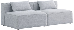 Cube Linen Textured Fabric / Engineered Wood / Foam Contemporary Grey Durable Linen Textured Modular Sofa - 72" W x 36" D x 26" H
