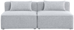Cube Linen Textured Fabric / Engineered Wood / Foam Contemporary Grey Durable Linen Textured Modular Sofa - 72" W x 36" D x 26" H