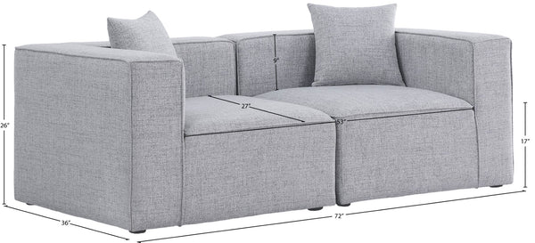 Cube Linen Textured Fabric / Engineered Wood / Foam Contemporary Grey Durable Linen Textured Modular Sofa - 72" W x 36" D x 26" H